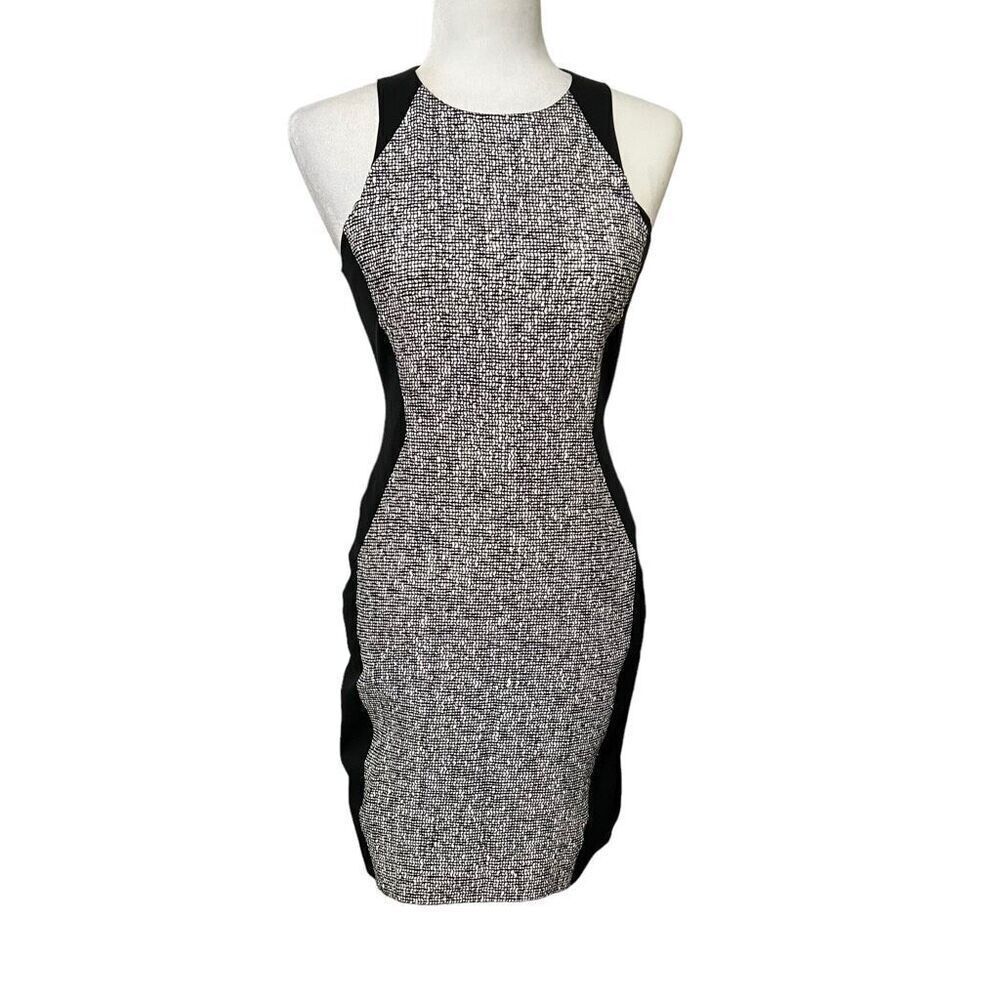 Rag & Bone Bodycon Sheath Dress White & Black Weave Pattern Size XSmall
